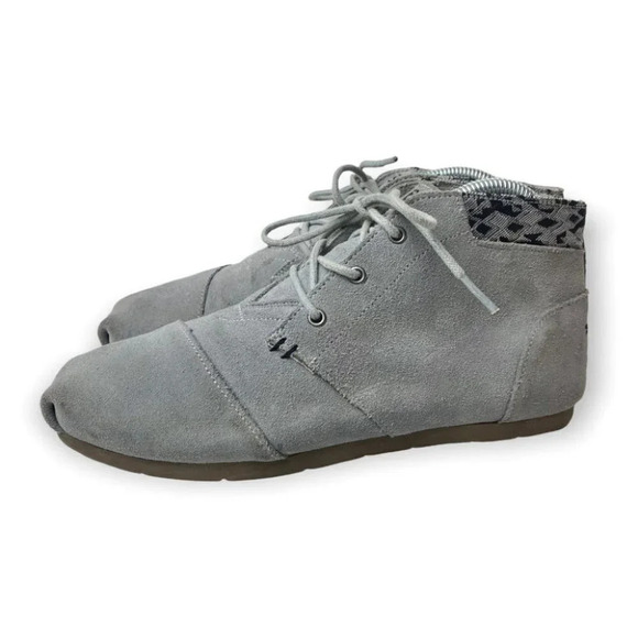 Bobs by Sketchers Grey Suede Lace Up Ankle Bootie - Picture 3 of 10
